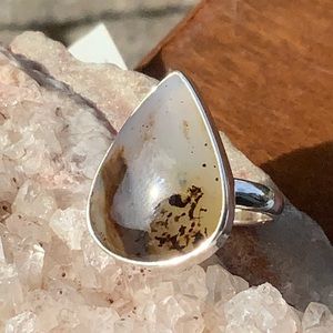 MONTANA AGATE 925 STERLING SILVER RING, SIZE 7.75